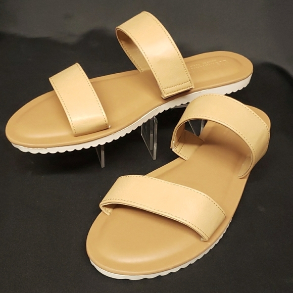 Cushionaire NWOT Double Strap Tan Slide Sandals, 10 - Picture 1 of 6